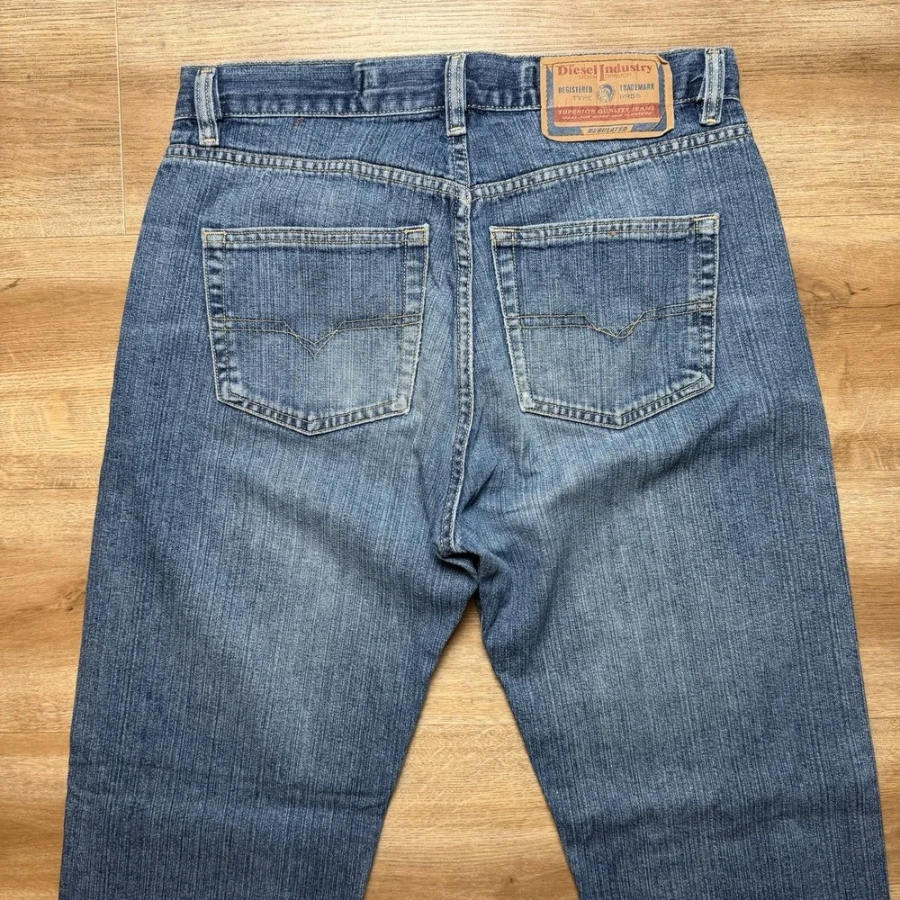 Vintage Diesel Fellow Jeans Men 30x30 Blue Straight Leg Distressed Italy (Tag33)